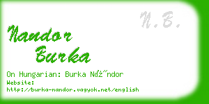 nandor burka business card